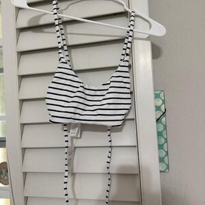 Cupshe Reversible Bikini Set Black White Striped Polka Dot Swimsuit NWT Size L